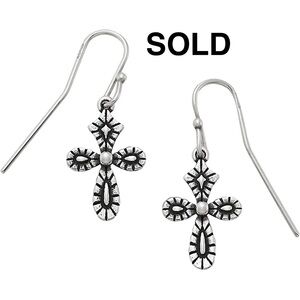 James Avery Retired Radiant Cross Ear Hooks